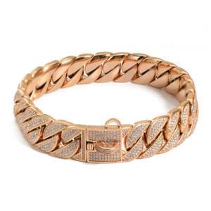 316L स्टेनलेस स्टील लक्जरी कस्टम सोने की हीरे की क्यूबा पिटबुल बुलडॉग कुत्ते की चेन हार के लिए बड़ा कुत्ता कॉलर - Product Image 5