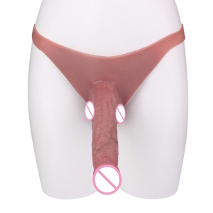 Skin Feeling Briefs&Boxer Shorts Pants With Large Hollow <b>Dildo</b> Realistic Male Strapon Penis Sleeve Adult Sex Game - Product Image 3