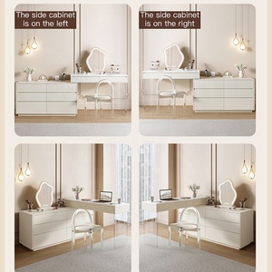 Coiffeuse de style nordique de <span class=keywords><strong>haute</strong></span> qualité, table à maquillage moderne, ensembles de maquillage multifonctionnels, coiffeuse avec miroir et lumières - Product Image 4