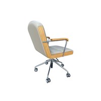 Chaise de bureau en cuir PU économique - Design scandinave, pivotante, réglable en hauteur, pour bureau et télétravail