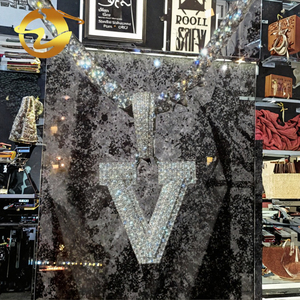 Envío Inmediato: Colgante de Moissanita Helada con Letra Única (0-9) en Plata 925, Estilo Hip Hop, Certificado GRA, Unisex, para Uso Diario - Product Image 3