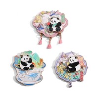 Aimants de réfrigérateur en métal personnalisés, imprimés UV, badges Panda, logo personnalisé, décoration de réfrigérateur, aimants pour souvenirs de zoo, cadeaux