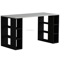 Bureau d'ordinateur convertible pour salon, réception et étude avec rangement, design en bois multifonctionnel et gain de place