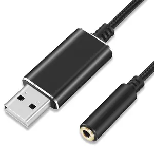 1M USB esterno scheda audio 2 in 1 USB a 3.5mm jack stereo telefono auricolare microfono adattatore audio per PS4 PC notebook