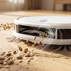 หุ่นยนต์ดูดฝุ่นอัจฉริยะบางเฉียบพร้อมระบบชาร์จและต่อการทำงานอัตโนมัติ, หุ่นยนต์กวาดและถูพื้น 2-in-1 สำหรับพื้นบ้าน, ขนสัตว์เลี้ยง, ใช้ในบ้าน - Product Image 6