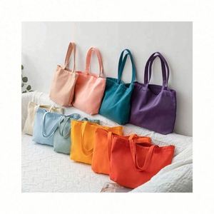 ถุงผ้าแคนวาสสีพื้นแบบรักษ์โลก ใช้ซ้ำได้ พิมพ์โลโก้ตามสั่ง ขายส่ง - Product Image 1