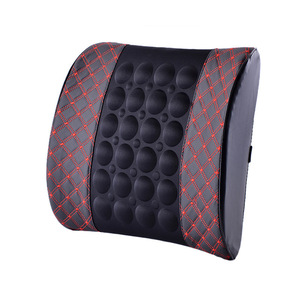 Coussin de massage lombaire pour voiture, motif quadrillé rouge, rechargeable par USB, physiothérapie infrarouge, soulagement des douleurs dorsales, pour utilisation au bureau et en voiture - Product Image 5