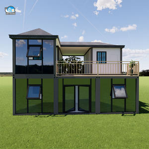 Edificio Prefabricado en Paquete Plano, Oficina Prefabricada en Contenedor, <span class=keywords><strong>Hotel</strong></span>, Villa, Apartamento Residencial, Casa Contenedor de 2 Pisos - Product Image 1