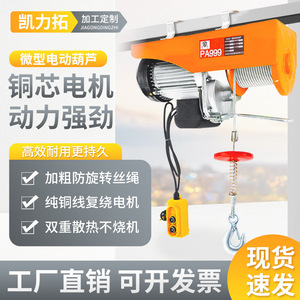 Mini Electric <b>Hoist</b> 220V 110kg IP54 Remote Control Wire Rope Lifting Machine For Household Use - Product Image 2