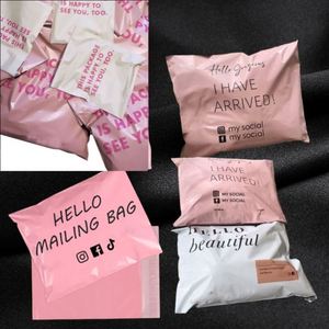 Customized LOGO <b>Waterproof</b> Pink Poly Mailing Bags for Clothing Shoes & Fur-Eco-Friendly Biodegradable Packaging - Product Image 4
