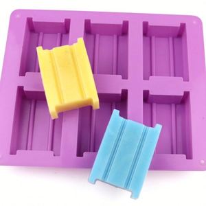 Eco-Friendly 6 Hole Rectangle H Shape Custom Shape <b>Molds</b> for <b>Candle</b> Making Pudding Resin-Silicone Silk Screen Printing OEM/ODM - Product Image 1