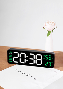 Espejo Pantalla LED Brillo Temporizador ajustable Alarma Reloj LED Reloj de pared digital Decoración para el hogar Oficina - Product Image 6