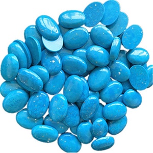 Natural cabujón turquesa forma de huevo azul pulido y suave de piedras preciosas - Product Image 5