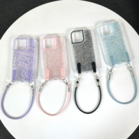 Coque de téléphone antichoc à paillettes époxy avec chaîne pour HONOR X5C PLUS X5C X7C 4G 300 5G X7D 5G Play 10 4G