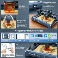 Máquina de Grabado Láser CNC de Diodo con Cabezal Láser Dual WAINLUX X2, Control Todo en Uno, Compatible con Formatos DXF/JPG/AI, Graba Metal