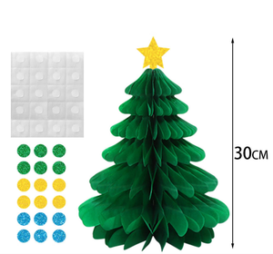 Decorazione centrotavola di carta a nido d'ape natale san patrizio albero di Natale campana trifoglio pendente ornamenti per festa - Product Image 2