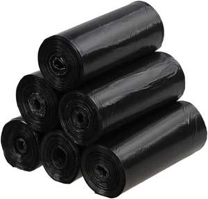 Sacs poubelles noirs jetables biodégradables en PE pour la chambre, la salle de bain, la cuisine, en rouleau, vente en gros - Product Image 1