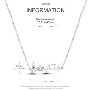 MULA <span class=keywords><strong>Collier</strong></span> de patte de chat d'amour ECG plaqué argent avec pendentif classique Chaîne à maillons Bijoux en alliage Cadeau de mariage Bracelet original - Product Image 2