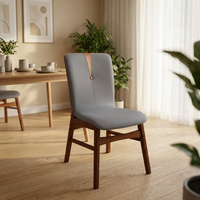 Chaise de conférence haut de gamme de style nordique MULIGNA, dossier simple et moderne, chaise de salle à manger en bois massif pour la maison et les restaurants