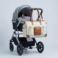 et cuir véritable maman fourre-tout grande capacité bébé organisateur sacs avec poche bouteille voyage maternité personnalisé