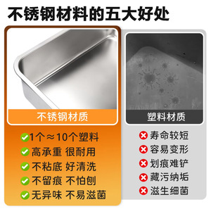 Stainless Steel <b>Cat</b> Litter Box Rectangle 60x40x38cm Enclosed Odor Proof Splash Proof With Scoop <b>Mat</b> - Product Image 4