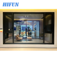 HIFUN, gran oferta, ventanas de aluminio de 5 + 20A + 5mm de doble acristalamiento baratas, vidrio de baja emisividad, ventana abatible de aluminio insonorizada con rotura térmica