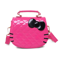 Sacs fourre-tout en PU à motif animalier de dessin animé Hello Kitty, sacs à bandoulière en peluche mignons pour enfants et filles, sac à main bandoulière avec nœud