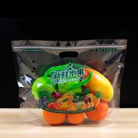 Sac d'emballage transparent personnalisé debout pour raisin citron pomme tomate carotte agriculture légumes fruits avec trou
