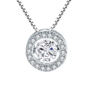 Collier Bijoux Moissanite Pendentif Collier Solide en argent sterling 925 breloque diamant vvs moissanite d couleur collier pour femmes