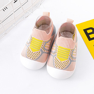 Vente en gros Chaussettes en maille respirantes antidérapantes Chaussures pour bébés de 0 à 1 an Tout-petits Matériau de la semelle intérieure transfrontalière en une étape Tissu et PU - Product Image 5