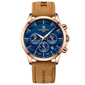 Nuevo Reloj Deportivo de Cuarzo para Hombre AX, Elegante y Moderno, Correa de Cuero de 22 mm, Esfera de Cristal de Zafiro, Caja de Acero Inoxidable, Visualización de Fecha - Product Image 2