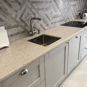 Chân Trời siêu thạch anh ngọc bích Jumbo phiến đá cẩm thạch hạt trắng hiện đại đá thạch anh cho bàn khách sạn và bàn bếp - Product Image 5