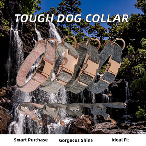 Customized Heavy-Duty Nylon Tactical Dog <b>Collar</b> Medium-Large Dogs Training Pet <b>Collar</b> <b>Metal</b> Buckle Simple Designer Padded - Product Image 3
