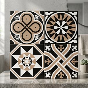 Carreaux de sol en céramique effet marbre poli gris marocain 40x40cm, porcelaine émaillée numérique - Product Image 3