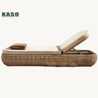 Chaise longue d'extérieur en rotin, chaise de plage en aluminium moulé pour resort, chaise de piscine en métal, chaise longue de jardin en rotin imperméable