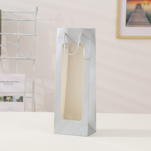 Custom Hand Gift Color Rectangular Gift <strong>Bag</strong> <strong>Flower</strong> Bouquet Paper <strong>Bag</strong> Kraft Wine Packaging Paper <strong>Bags</strong> with Rope - Product Image 2