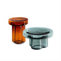Table basse ronde de style nordique, luxe, moderne, petite, en verre, pour salon