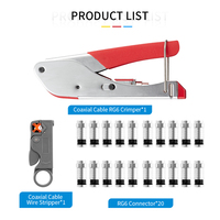 Kit d'outils de sertissage coaxial professionnel ergonomique pour connecteurs RG6 RG59 F pour installation home cinéma