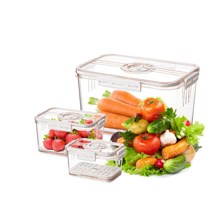 Hot Sale BPA-freie Küche Gemüse Kühlschrank Container Organizer Aufbewahrung boxen Behälter Kühlschrank Lagerung