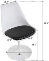 Minimalisme nordique Rose 17.5 "chaises de salle à manger en plastique et en métal chaise d'appoint tulipe pivotante pour cuisine salle à manger bureau Bar