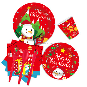 Platos de fiesta de Navidad muñeco de nieve platos de papel desechables invierno vacaciones cena postre platos Navidad Linda vajilla festiva - Product Image 1