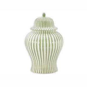 Aj001 2025 Giáng Sinh Trang Trí Màu Đỏ Và Trắng Sọc Gừng Jar Trang Trí Nội Thất Bình Gốm Kẹo Cookie Jar Với Nắp - Product Image 5