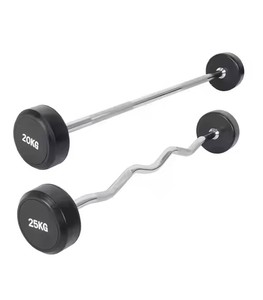 TOPTONS Juego de Barras Fijas de Goma para Gimnasio Más Vendido, Barras Rectas y Curvas con Peso Fijo - Product Image 1