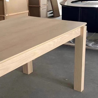 Grande table à manger rectangulaire minimaliste du milieu du siècle Table de conférence de bureau design de style wabi-sabi en chêne massif pour restaurant