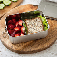 Boîte à lunch bento en acier inoxydable 304 de qualité supérieure, personnalisable, étanche, compatible lave-vaisselle, portable pour enfants et écoliers