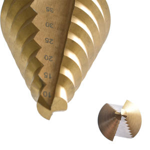 Foret étagé haute vitesse plaqué titane 10-45mm, à cannelure droite triangulaire, pour perceuse électrique, pour alésages fins - Product Image 3