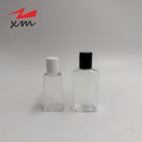 Flacon cosmétique carré en PET transparent avec bouchon à clapet, 30 ml, mini flacon en plastique pour gel désinfectant pour les mains, shampoing et lotion pour hôtel