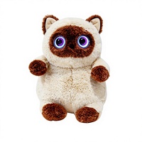 Bigsmartfish Simpatico Gatto di Peluche AI, Giocattolo Interattivo con Espressioni Emozionali, Chat Multilingue, Regalo Educativo per Bambini