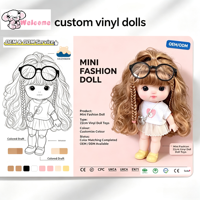 Poupées en peluche humaines avec lunettes, poupées filles rondes, mini-poupées de mode en vinyle de 22 cm, jouets OEM & ODM disponibles, prise en charge de la personnalisation du logo et de la taille