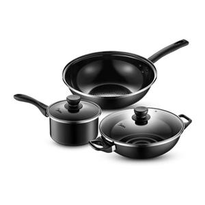 Juego de utensilios de cocina antiadherentes Midea de 3 piezas, sartén, olla para sopa con tapa, color negro, para estufas de gas e inducción - Product Image 2